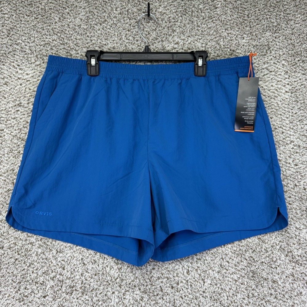 NEW Orvis Shorts Men's Size XL Blue 100% Nylon Athletic Running Outdoors Gym